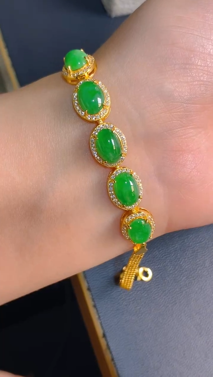 【闪购商品】翡翠耳饰银S925镶嵌天然A货翡翠1