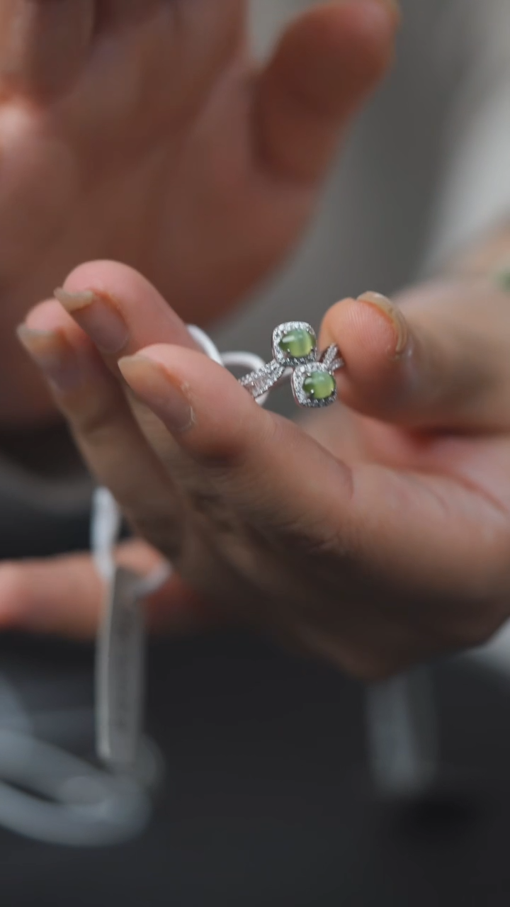 未镶嵌戒指和田玉灰*珠HC30166