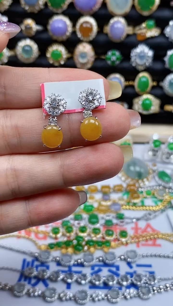 银S925镶嵌戒指翡翠628