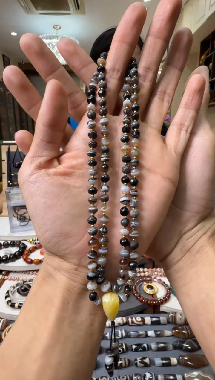 【闪购商品】玛瑙/玉髓珠宝半成品未镶嵌玛瑙珠项链