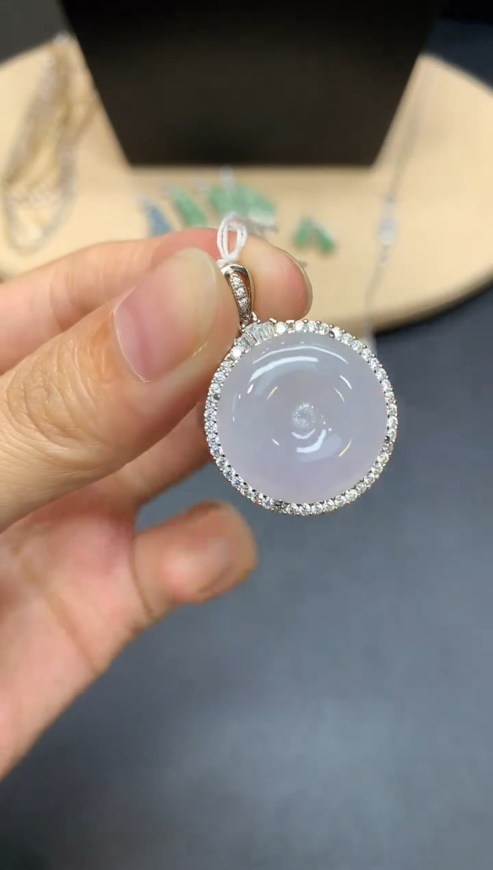 【闪购商品】翡翠吊坠(不含链)银S925镶嵌平安扣【多样性发其一】