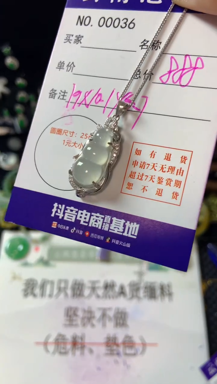 【闪购商品】翡翠颈饰银S925镶嵌翡翠
