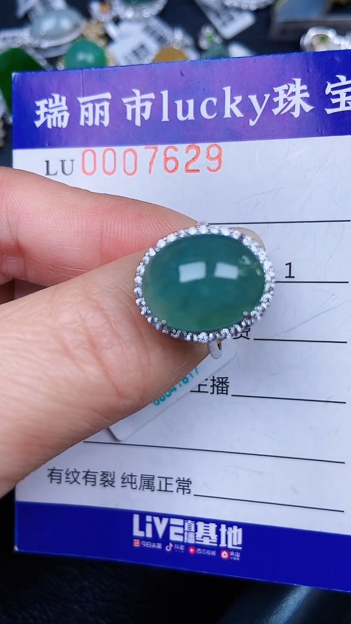 颈饰银S925镶嵌翡翠7629