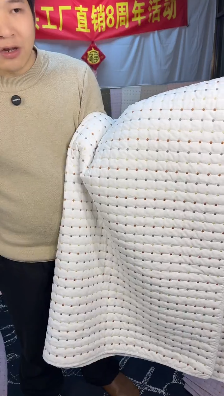 棉纯棉米粒秀白150*200单床盖