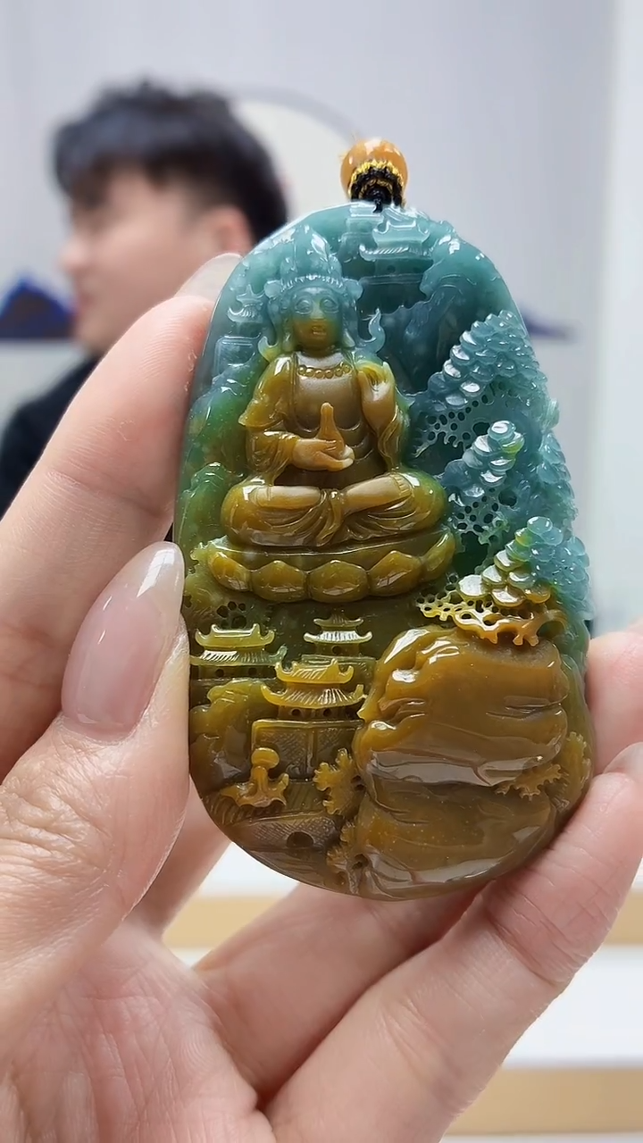 未镶嵌定制翡翠5060MM-毛货挂件91