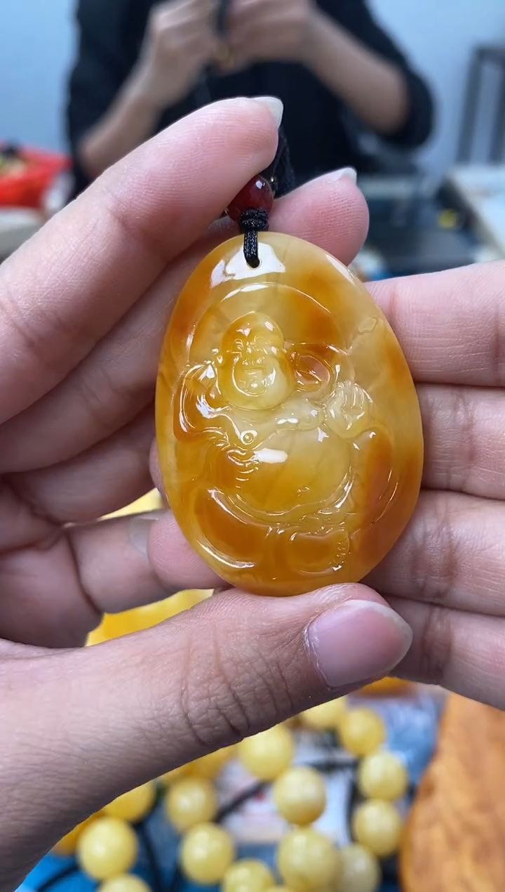 【闪购商品】琥珀裸石未镶嵌天然琥珀蜜蜡弥勒佛