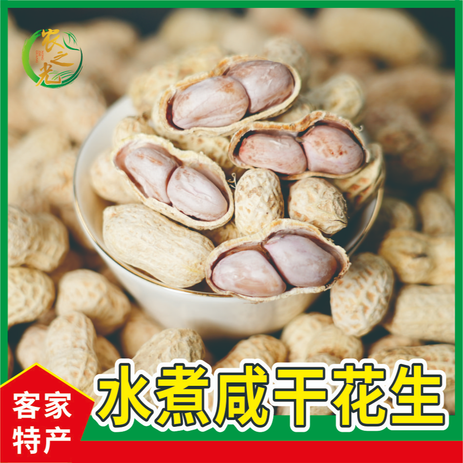 农家水煮咸干花生不上火不热气咸香有嚼劲河源忠信花生原产地直发