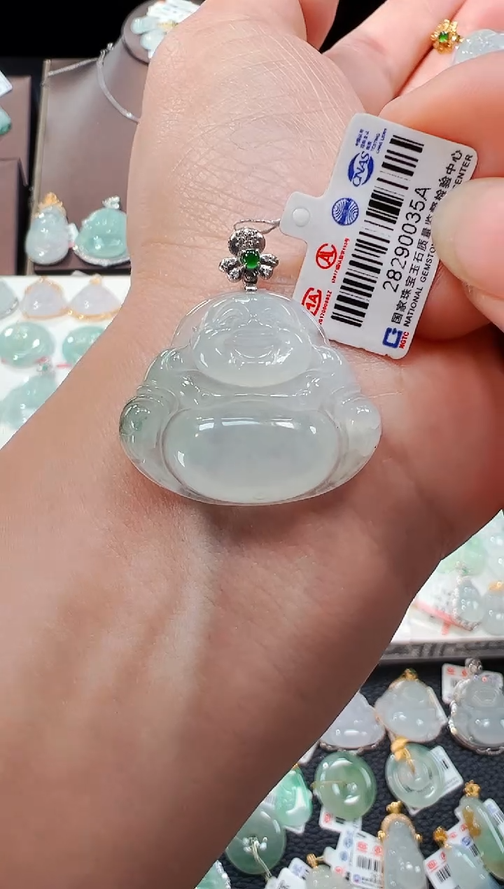 【闪购商品】翡翠吊坠(不含链)18K金镶嵌佛公吊坠35A