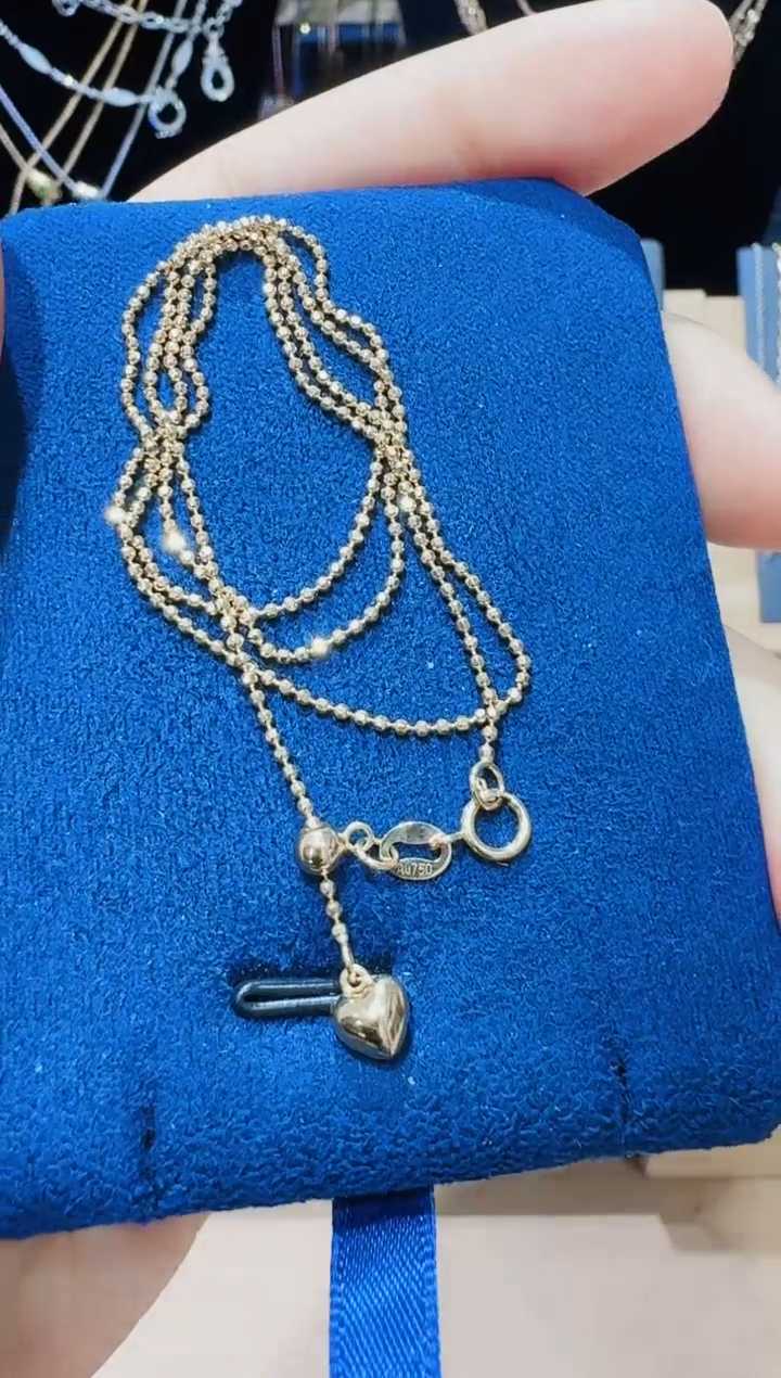 【闪购商品】18K金颈饰珠珠项链可以调节