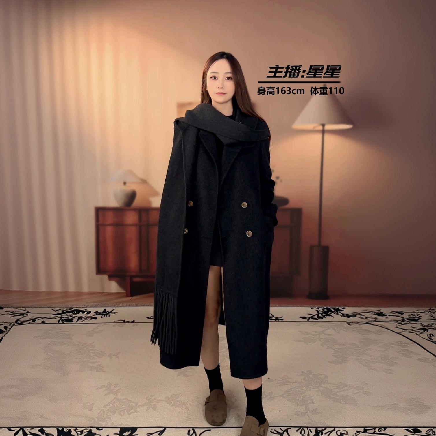 2025春款双面呢大衣气质时尚羊绒百搭宽松经典翻领韩版