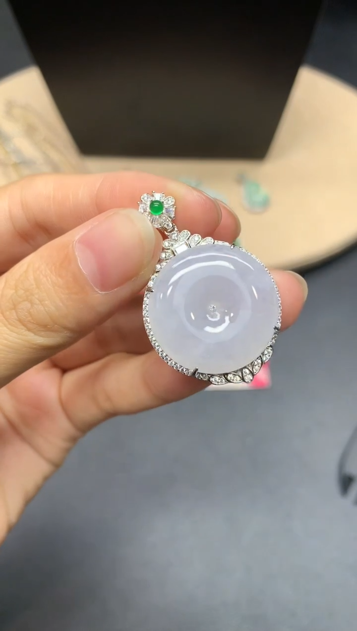 【闪购商品】翡翠吊坠(不含链)银S925镶嵌平安扣【多样性发其一】