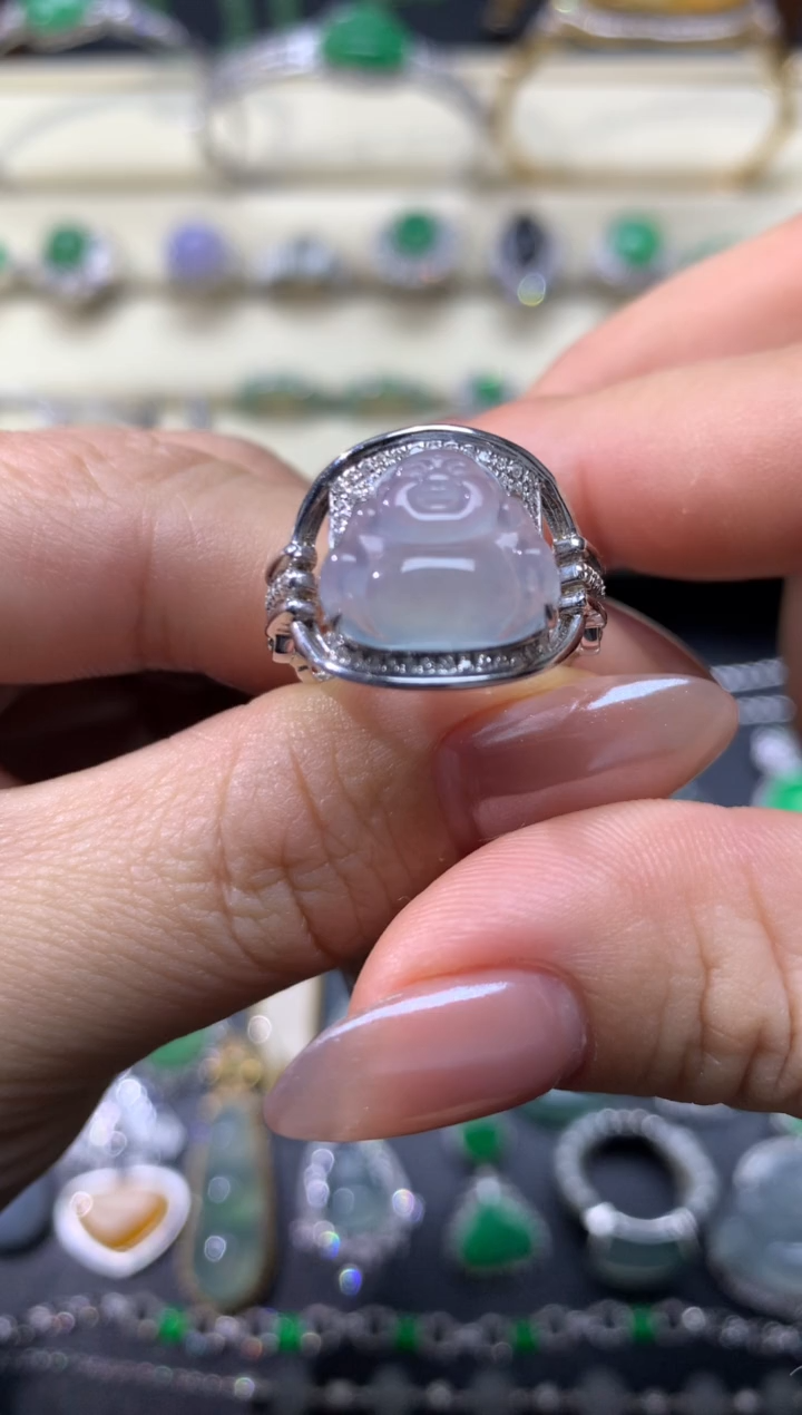 【闪购商品】翡翠颈饰18K金镶嵌戒指