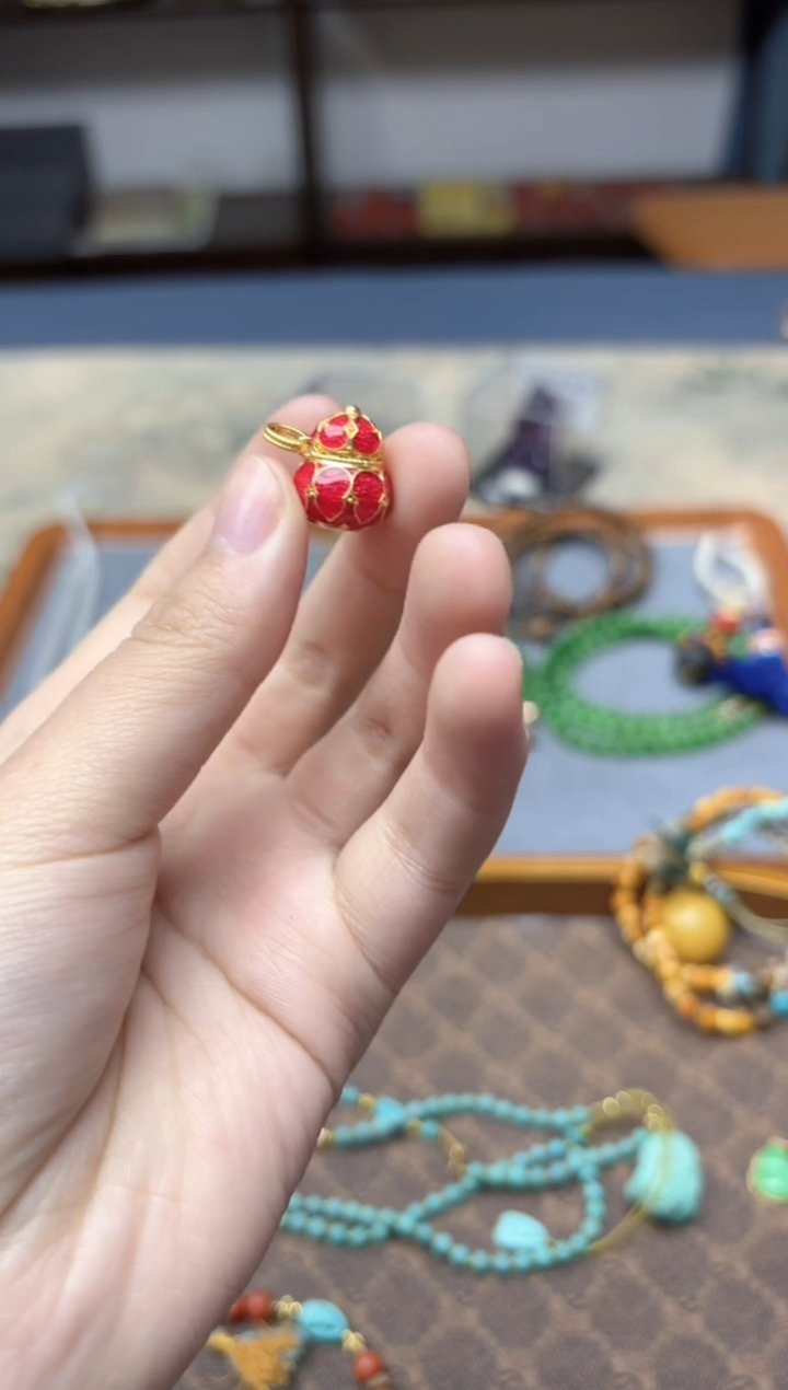 颈饰18K金18K金葫芦吊坠MY赠链