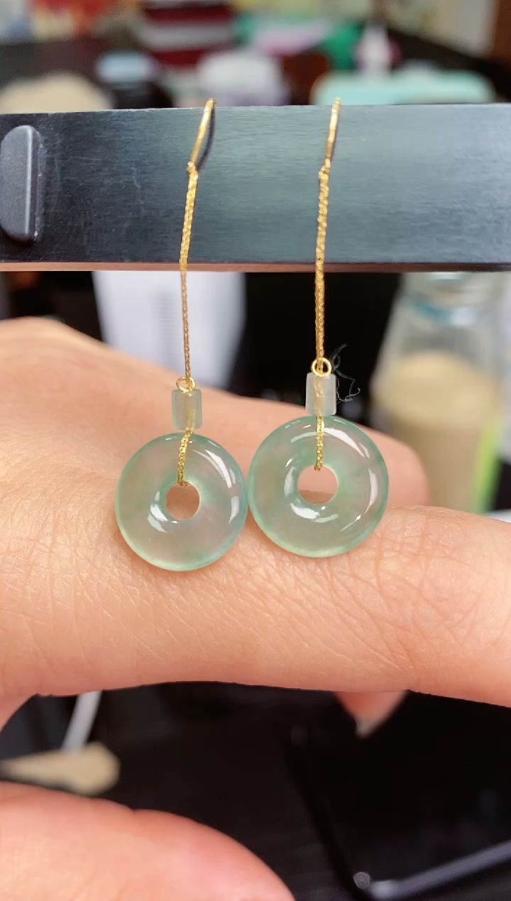 【闪购商品】翡翠耳饰18K金镶嵌