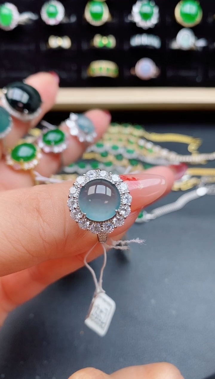 【闪购商品】翡翠戒指银S925镶嵌5080550