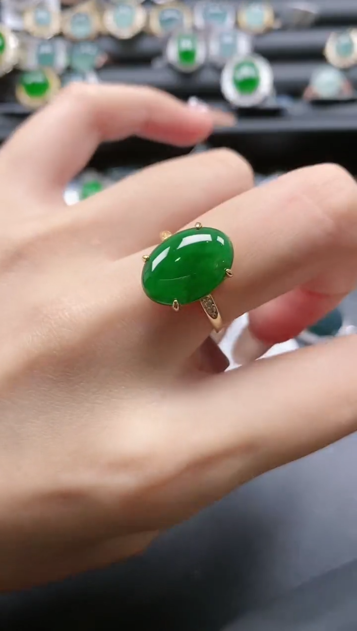 【闪购商品】翡翠戒指银S925镶嵌51511