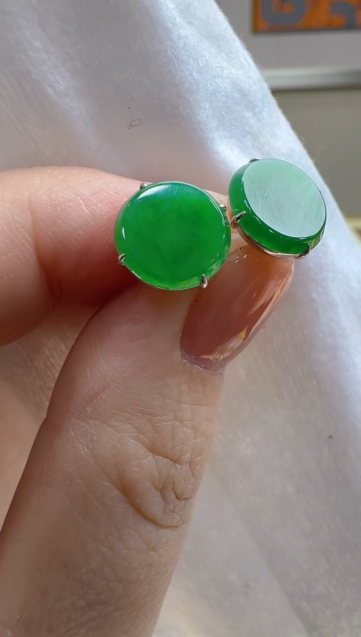 【闪购商品】翡翠耳饰18K金镶嵌多样性发货拍一发一