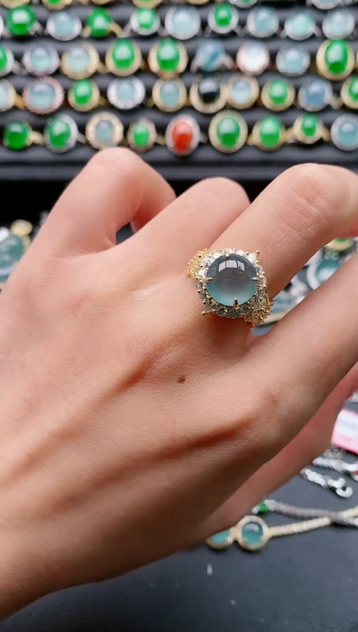 【闪购商品】翡翠戒指银S925镶嵌11111