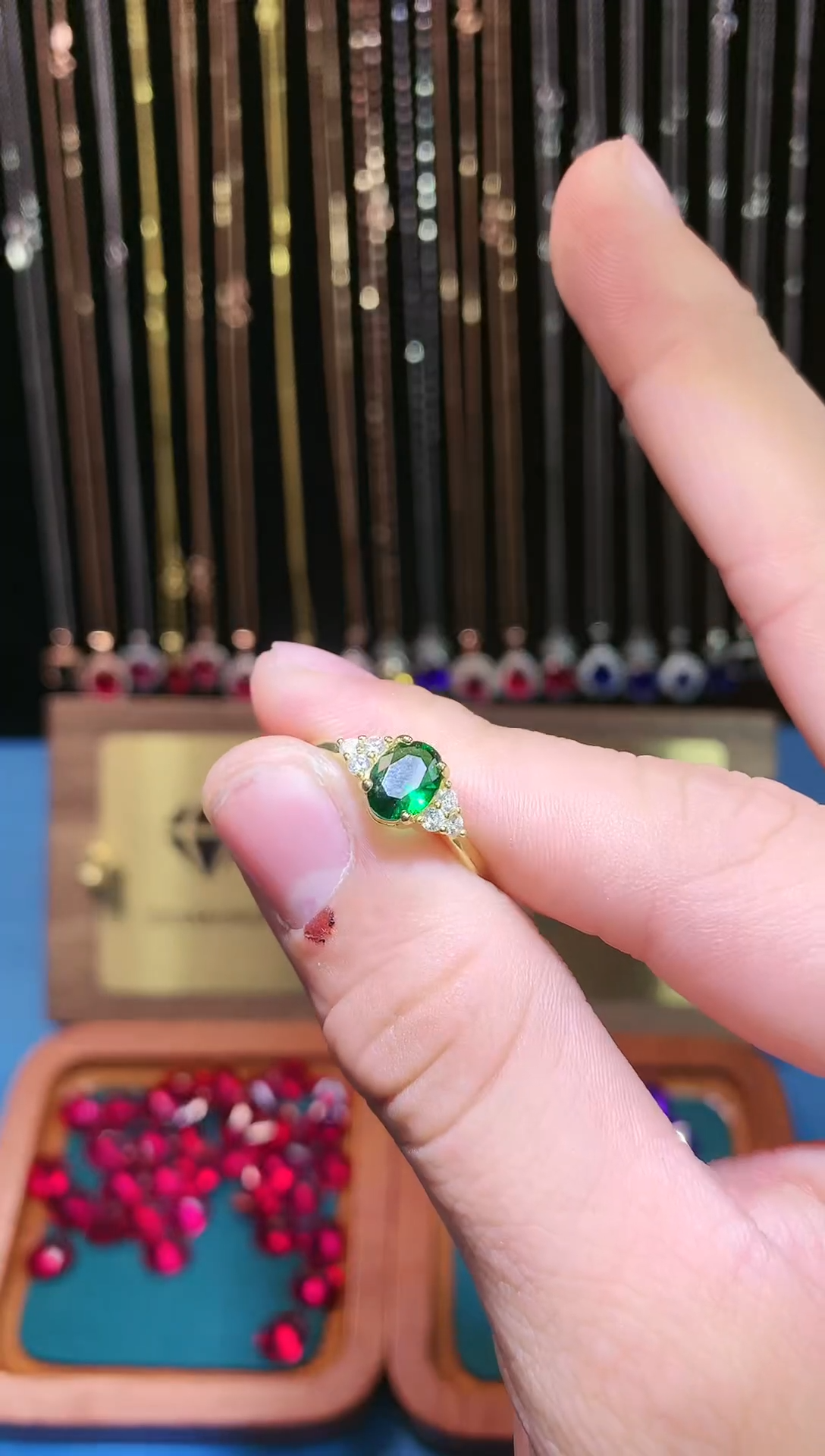【闪购商品】透辉石戒指银S925镶嵌1111