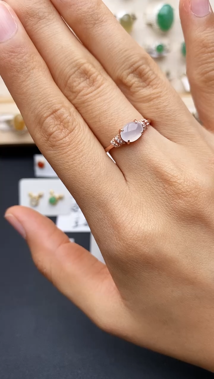 【闪购商品】翡翠戒指银S925镶嵌缅甸翡翠