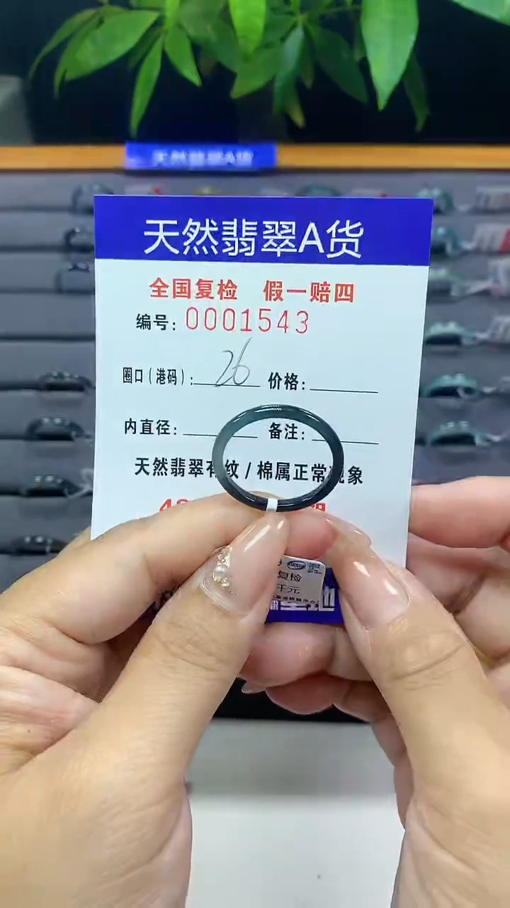 翡翠未镶嵌戒圈天然翡翠A货1543