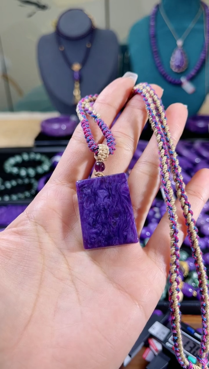 【闪购商品】查罗石吊坠未镶嵌方牌