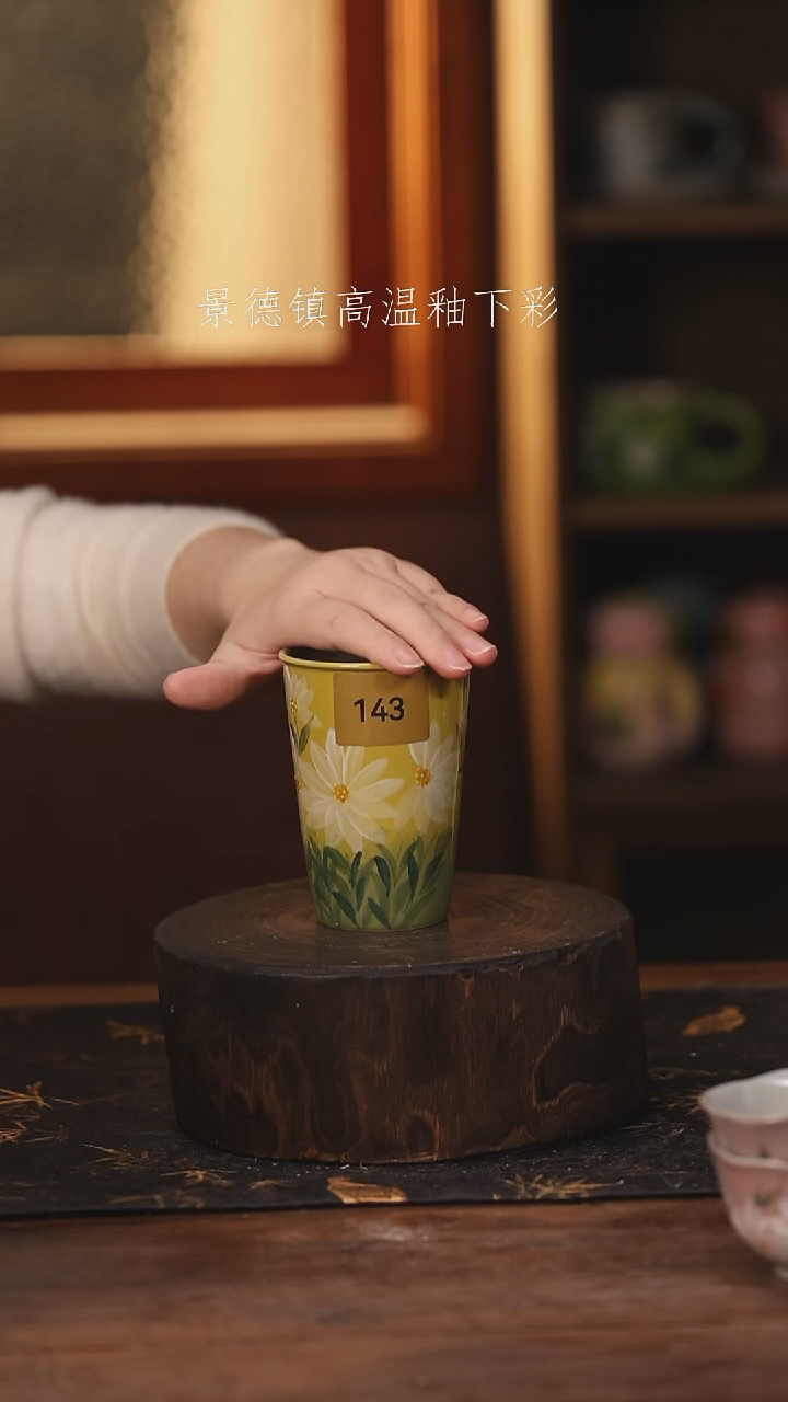 陶瓷 景德镇高温釉下手绘陶瓷@L143@