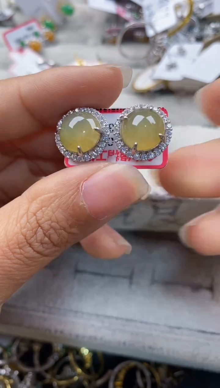 银S925镶嵌戒指翡翠1010----8