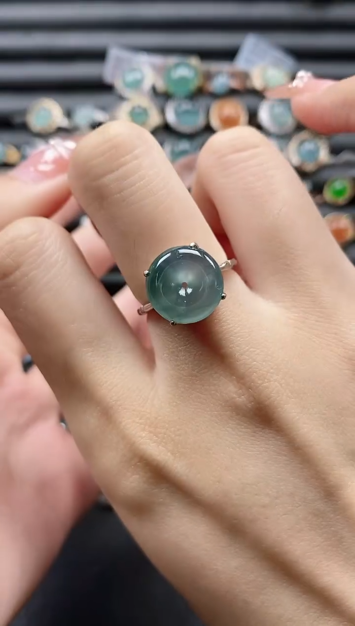 【闪购商品】翡翠戒指银S925镶嵌1111
