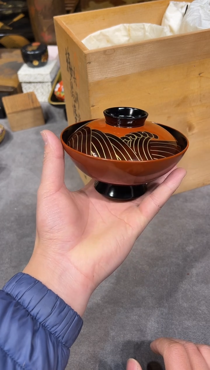 轮岛塗 盖碗十只+筷子十双