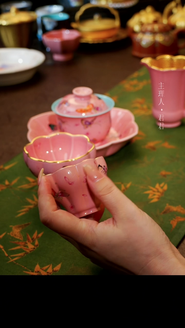 茶杯紫砂【宜景窑桃夭粉系列】杯子