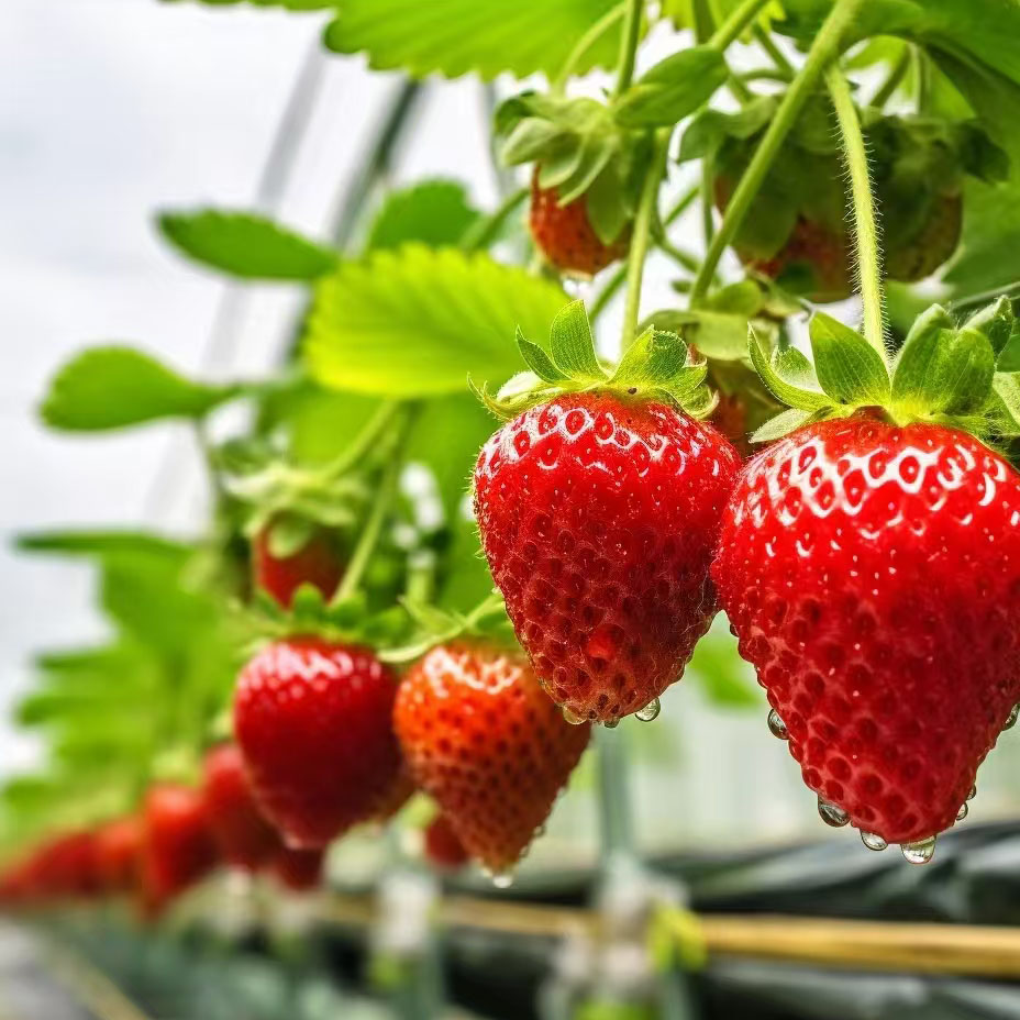 草莓苗奶油红颜宁玉阳台种植带花带果