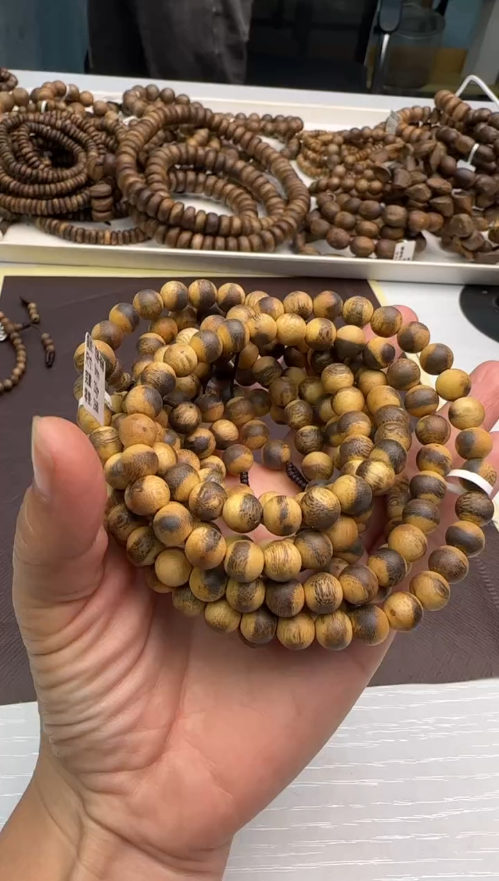 【闪购商品】沉香手串国香沉香+奇楠圆珠8mm108多样性发1