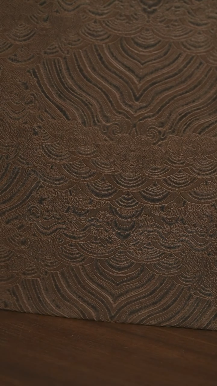 海浪纹柞蚕丝茶席短款