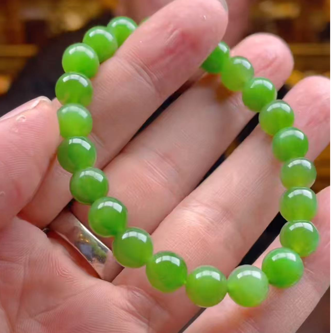  【玉经纶】176297/Q31-和田玉手串-多样性发其一