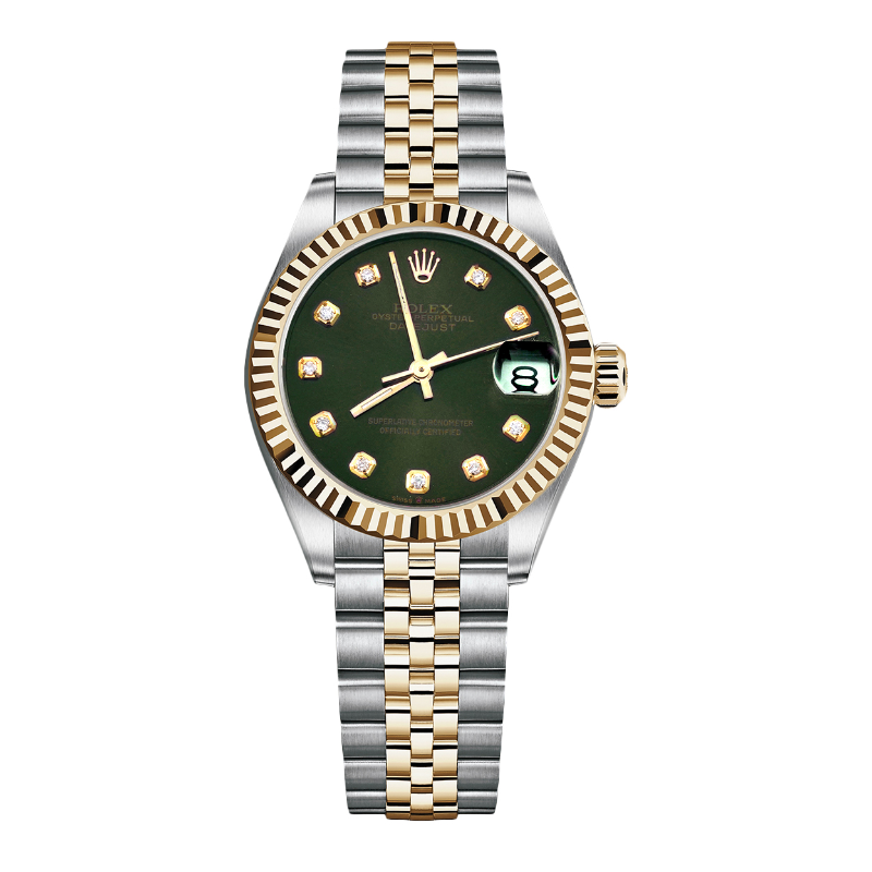 99新 Rolex/劳力士 女装日志系列68273绿盘腕表/后钻/WHP033524