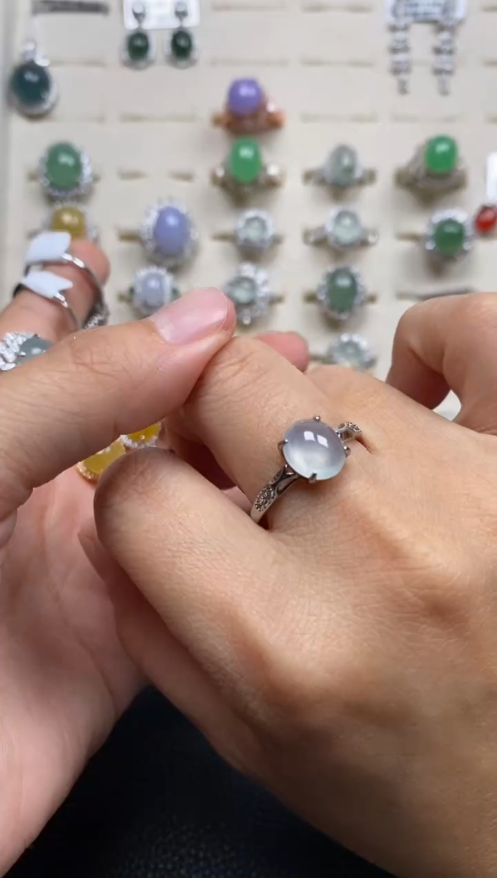 【闪购商品】翡翠戒指银S925镶嵌1111