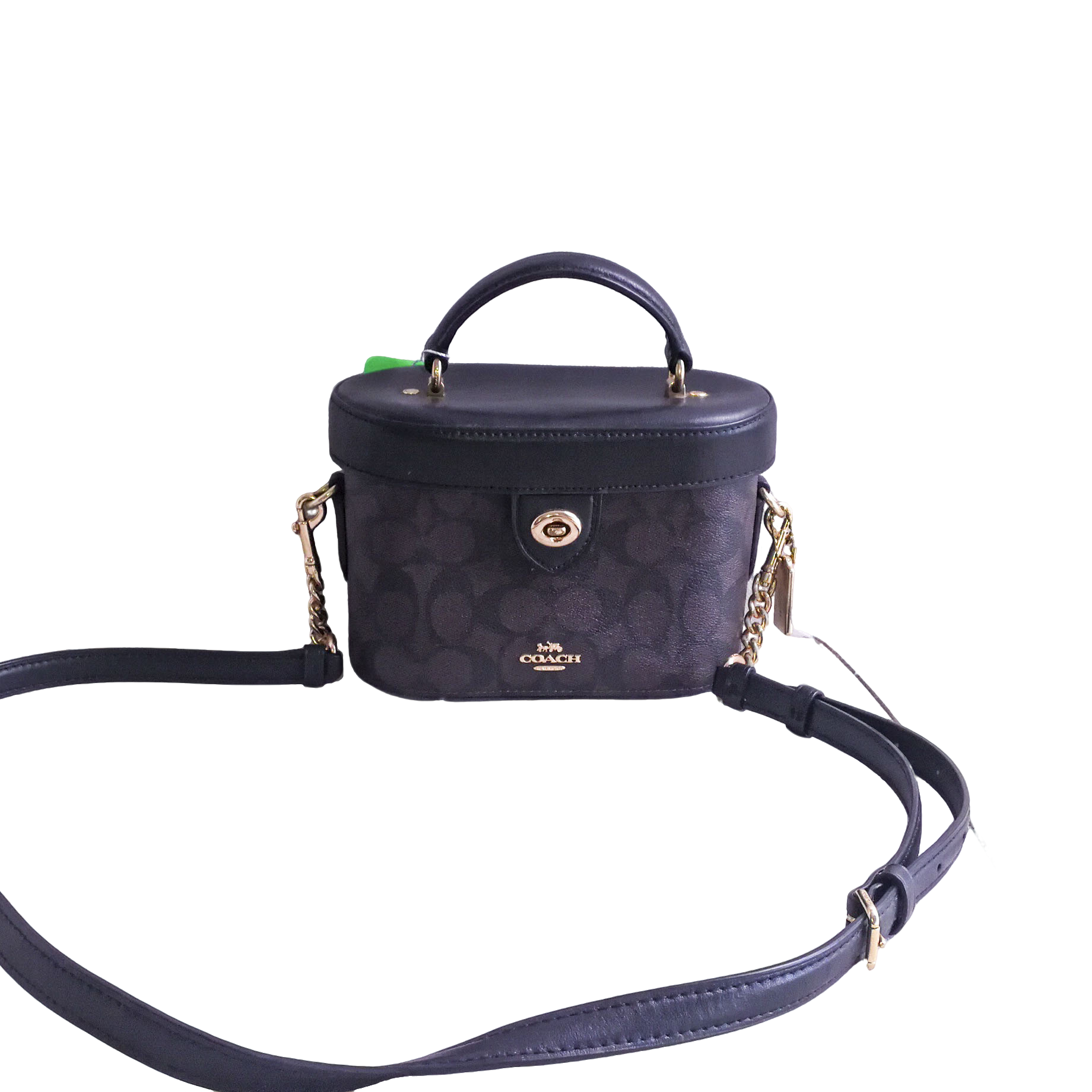 95新 COACH/蔻驰 Coach 棕老花盒子包 081602