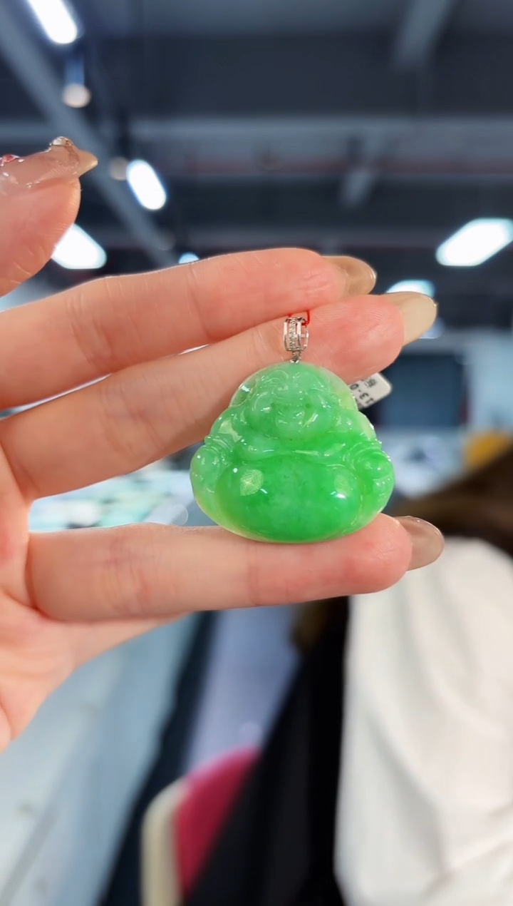 【闪购商品】翡翠颈饰18K金镶嵌缅料A货/支持复检/一件