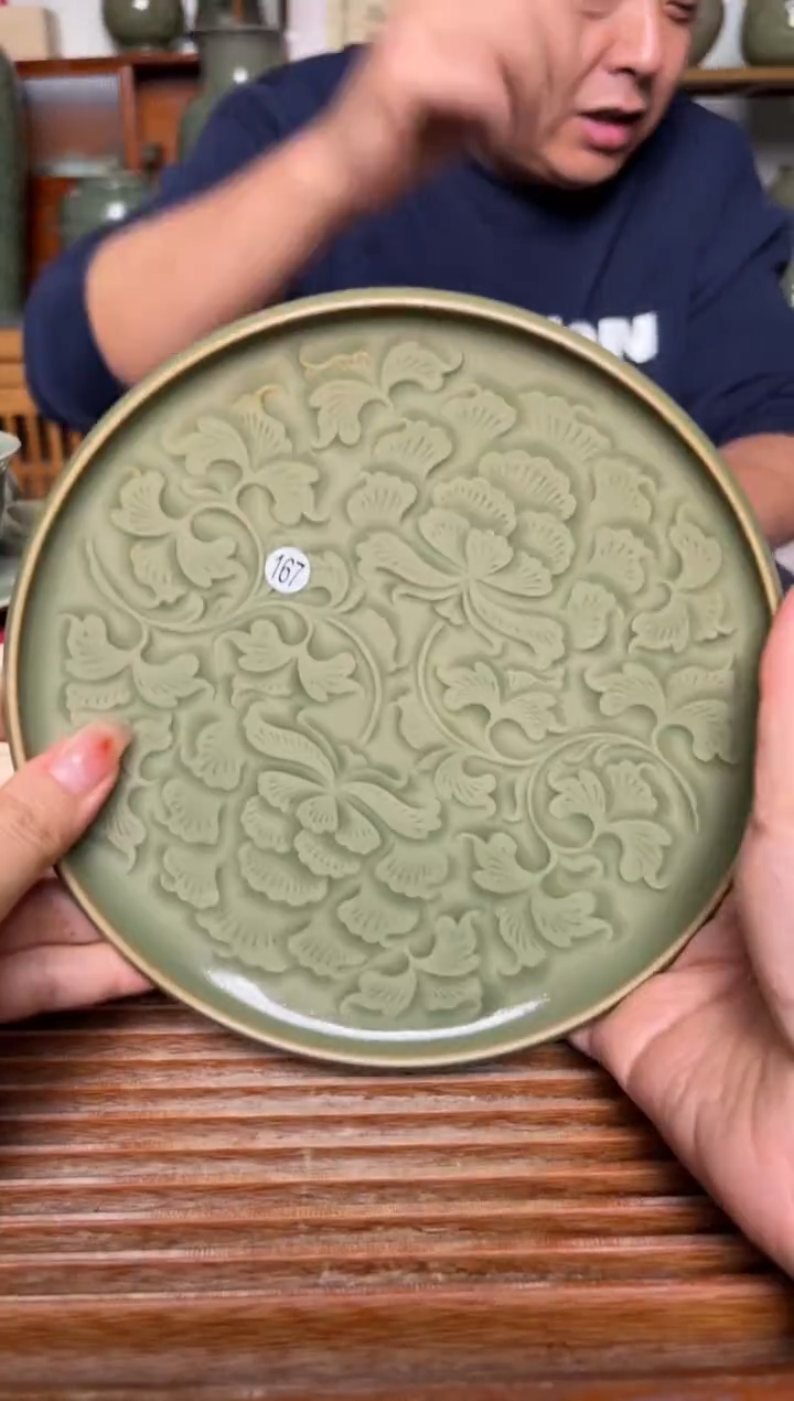 【闪购商品】其他167吴琼 纯手工橄榄绿壶承 