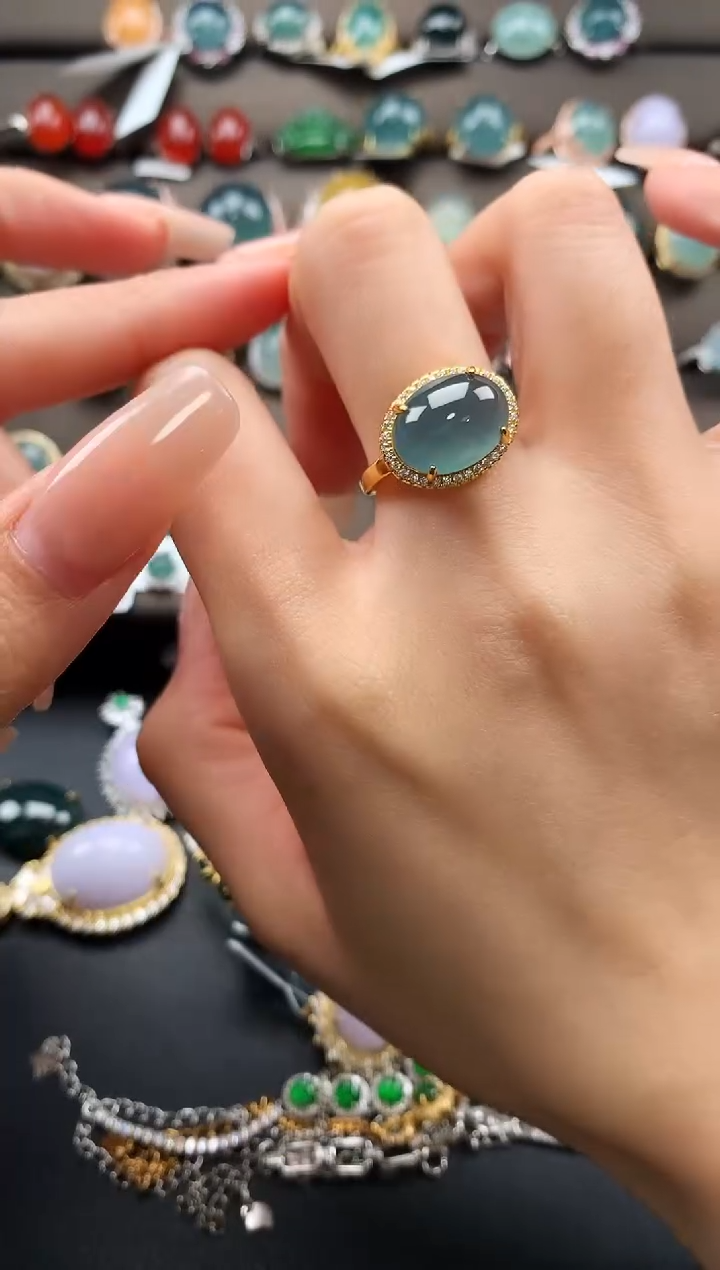 【闪购商品】翡翠戒指银S925镶嵌3647375