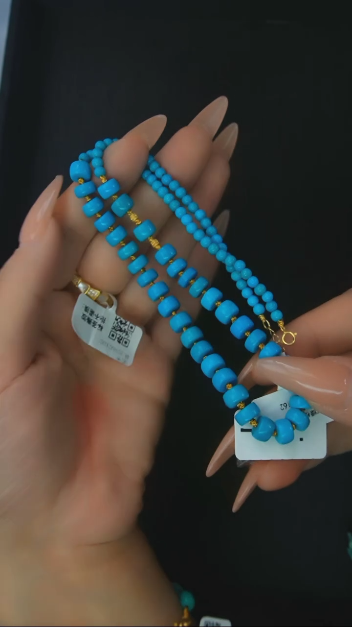 【闪购商品】绿松石项链18K金镶嵌发货一件