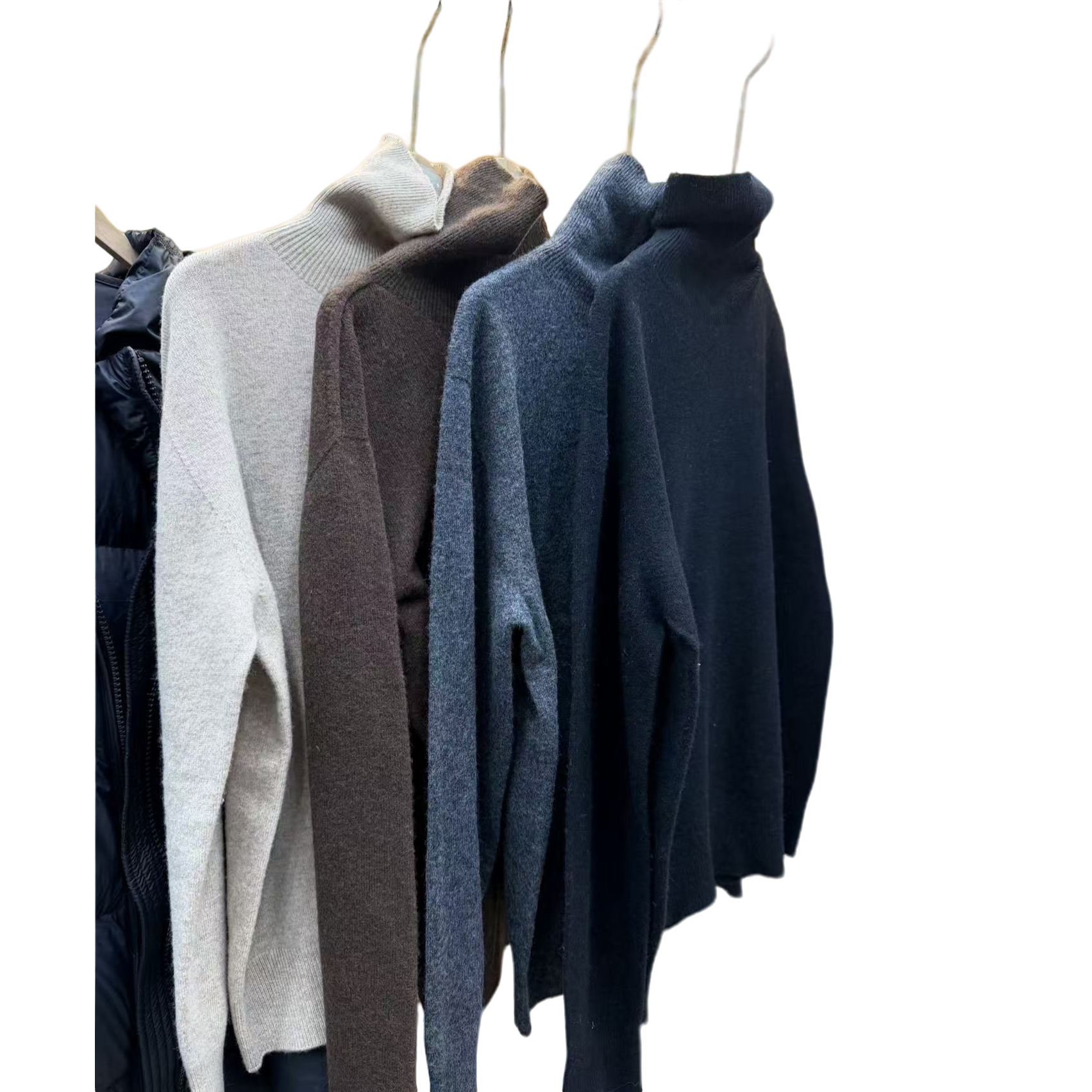 韩国配大衣内搭高领毛衣女秋冬新款宽松外穿套头打底针织衫