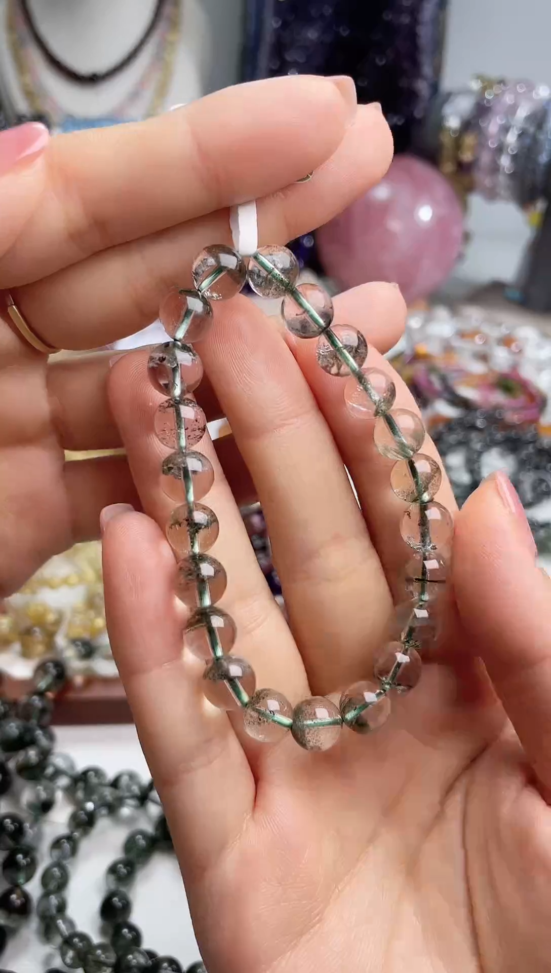 【闪购商品】水晶手链未镶嵌8mm绿幽灵手链