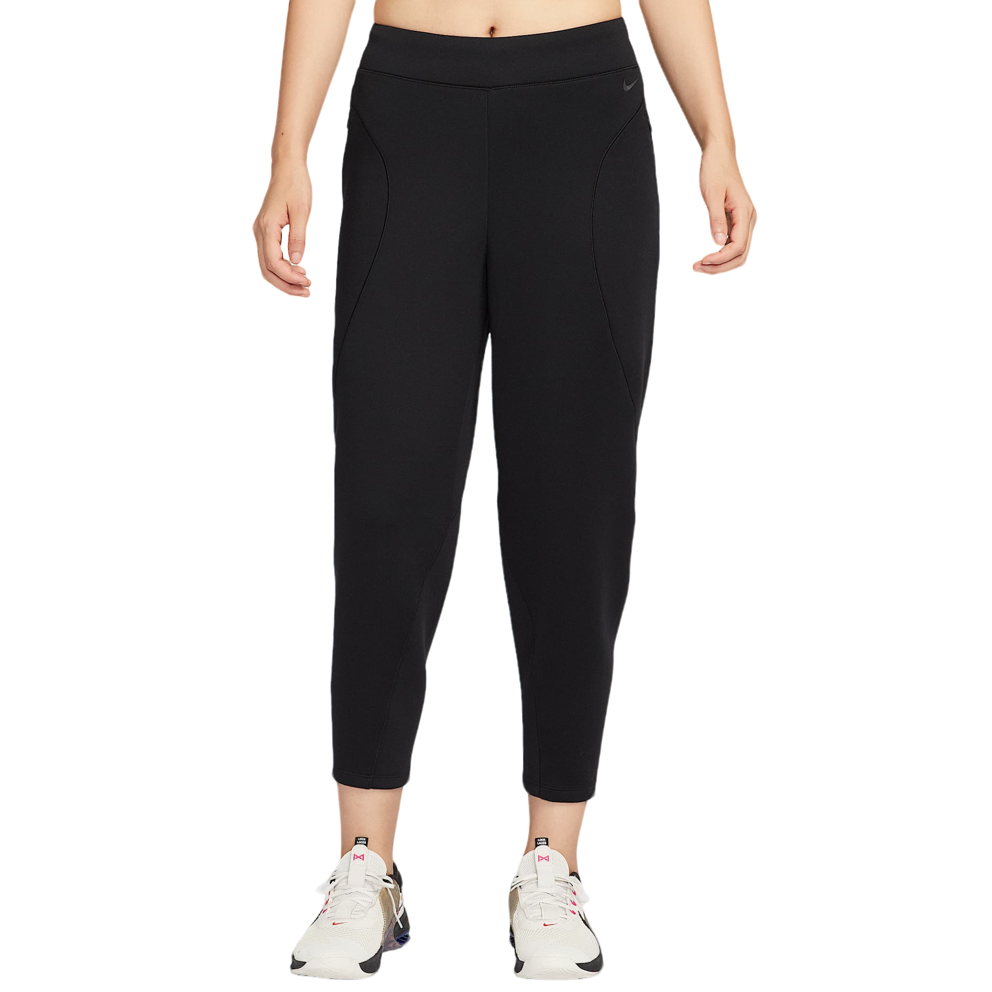 NIKE/耐克官方女子Dri-FIT黑色舒适速干中腰宽松九分裤HV3586-010