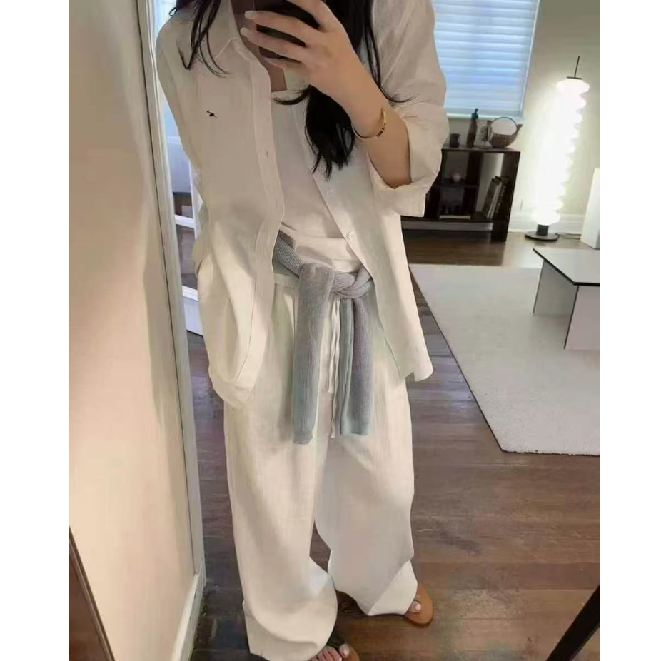 DEZI出行必备穿搭气质时尚背心裤子衬衣三件女套装HD66755066