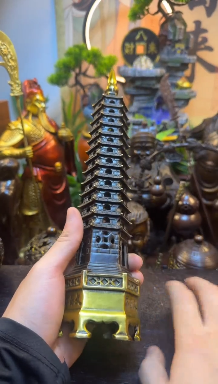潼潼古铜只卖真铜! （十三层铜鎏金工艺文昌塔）