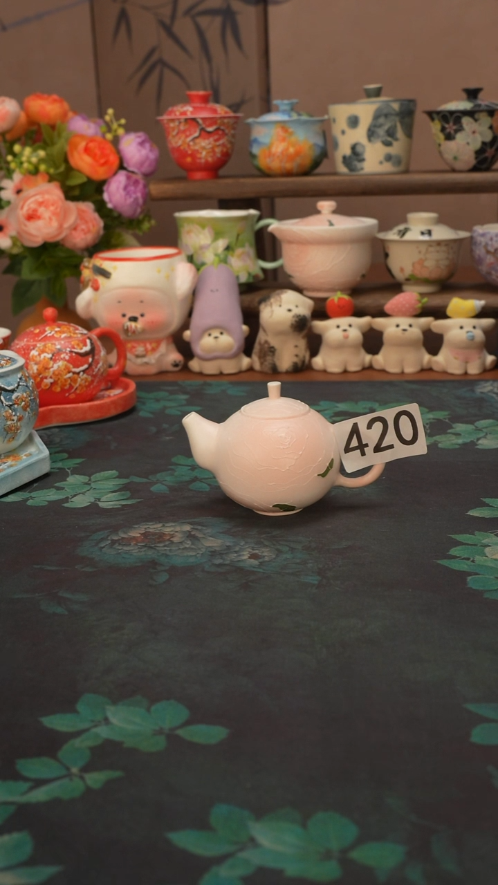 壹心  仙女粉玫瑰西施壶420
