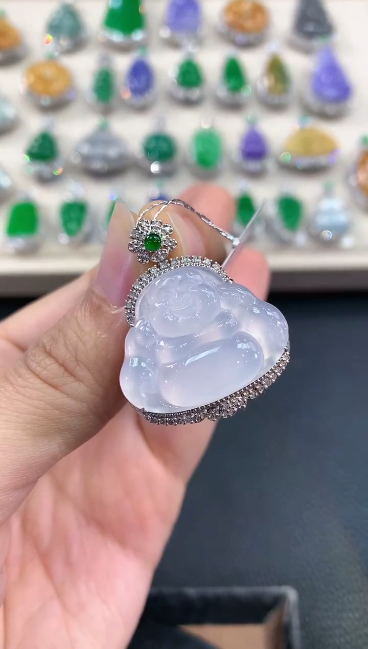 【闪购商品】翡翠吊坠(不含链)18K金镶嵌C16   