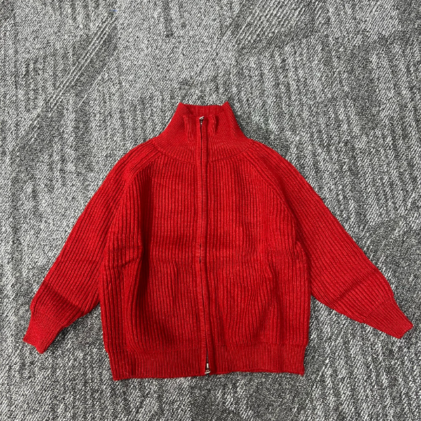 【韩版】KD006红色加厚开衫毛衣外套